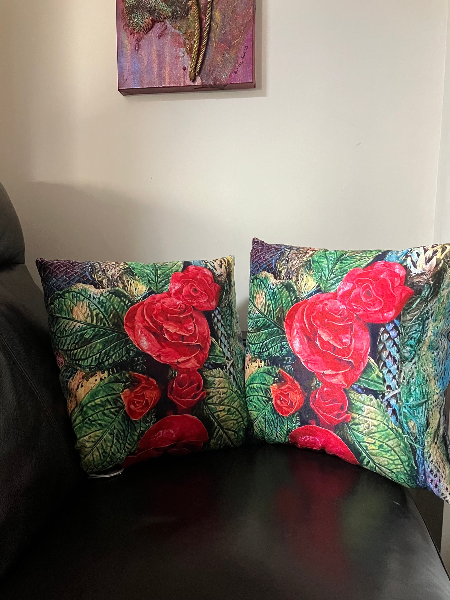 Ohona Vegan-Suede Cushions (Roses Chair / Sofa Cushion)