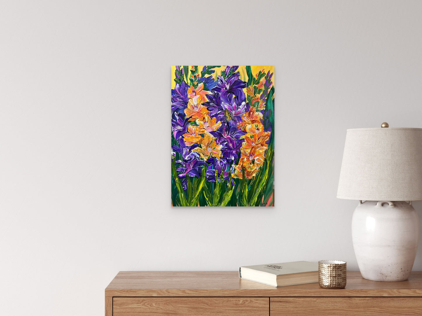 Dancing in the Breeze - Original Gladioli Acrylic Painting on Canvas