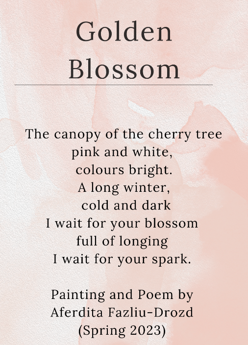 Golden Blossom Poem and Painting by Aferdita Fazliu-Drozd a