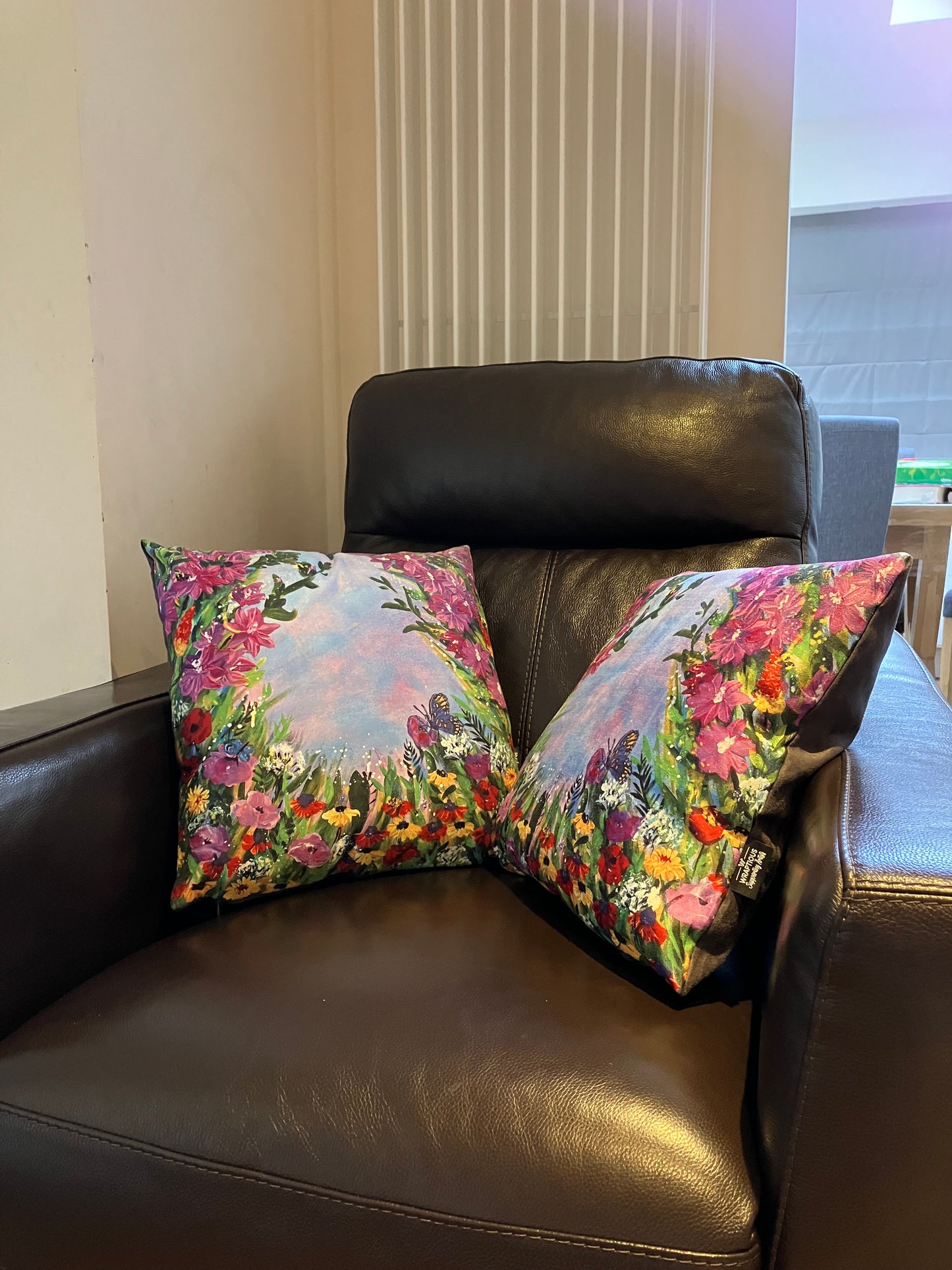 Pink Delight Vegan-Suede Cushions (Flower Chair / Sofa Cushion)