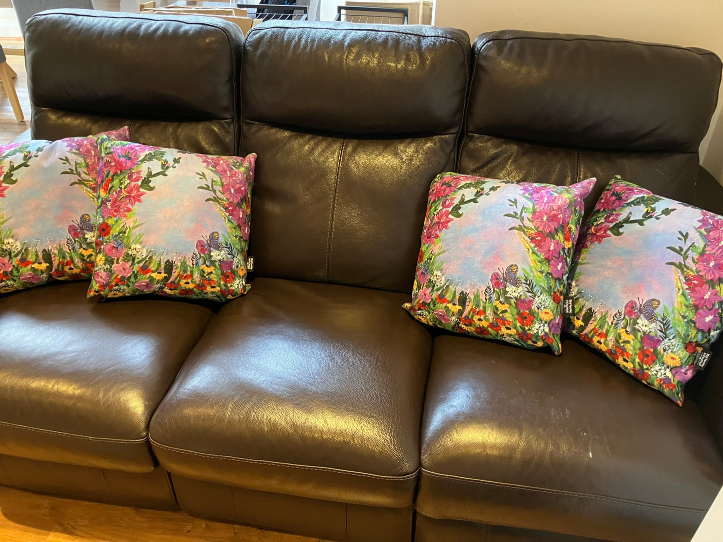 Pink Delight Vegan-Suede Cushions (Flower Chair / Sofa Cushion)