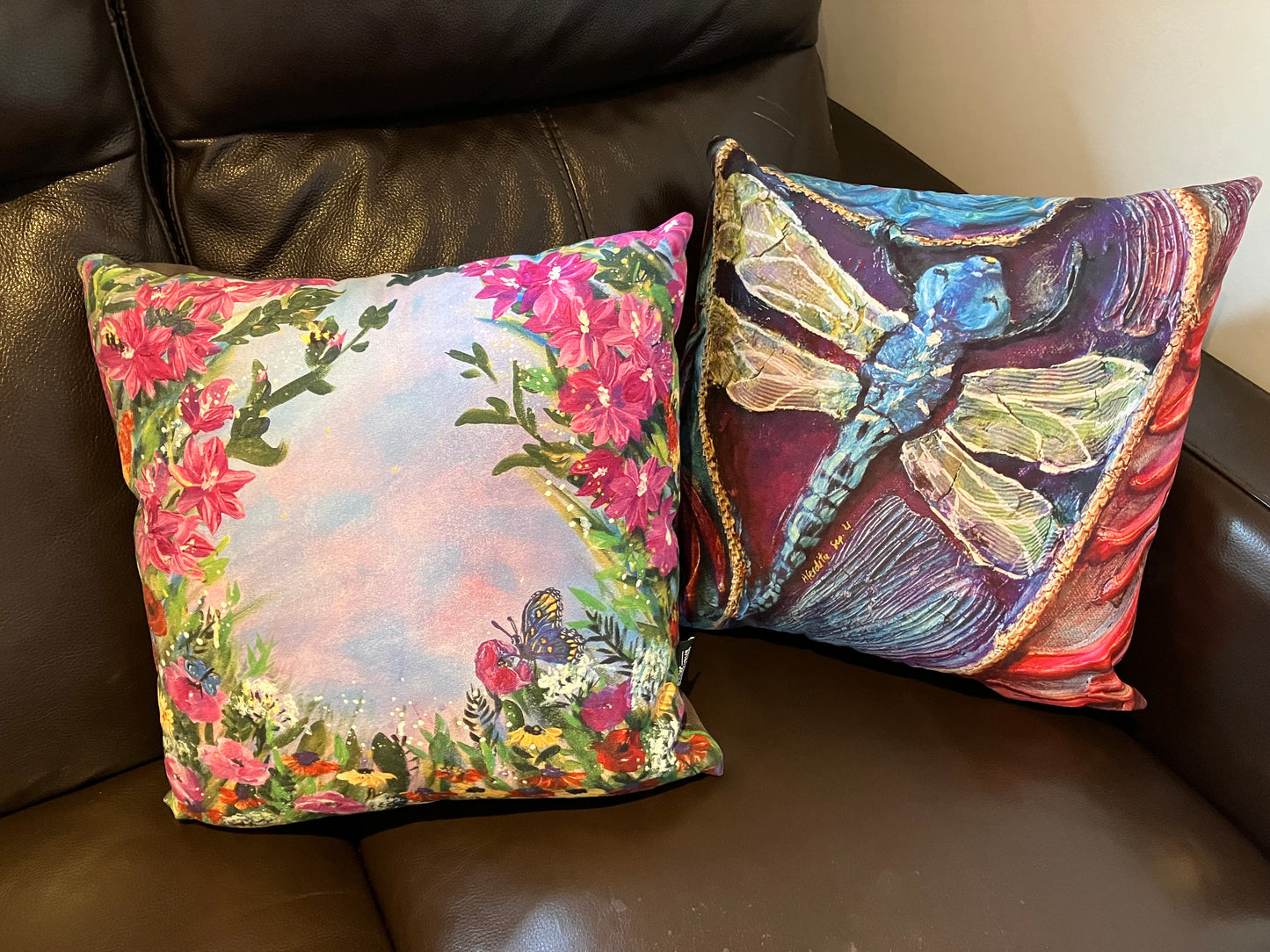 Pink Delight Vegan-Suede Cushions (Flower Chair / Sofa Cushion)