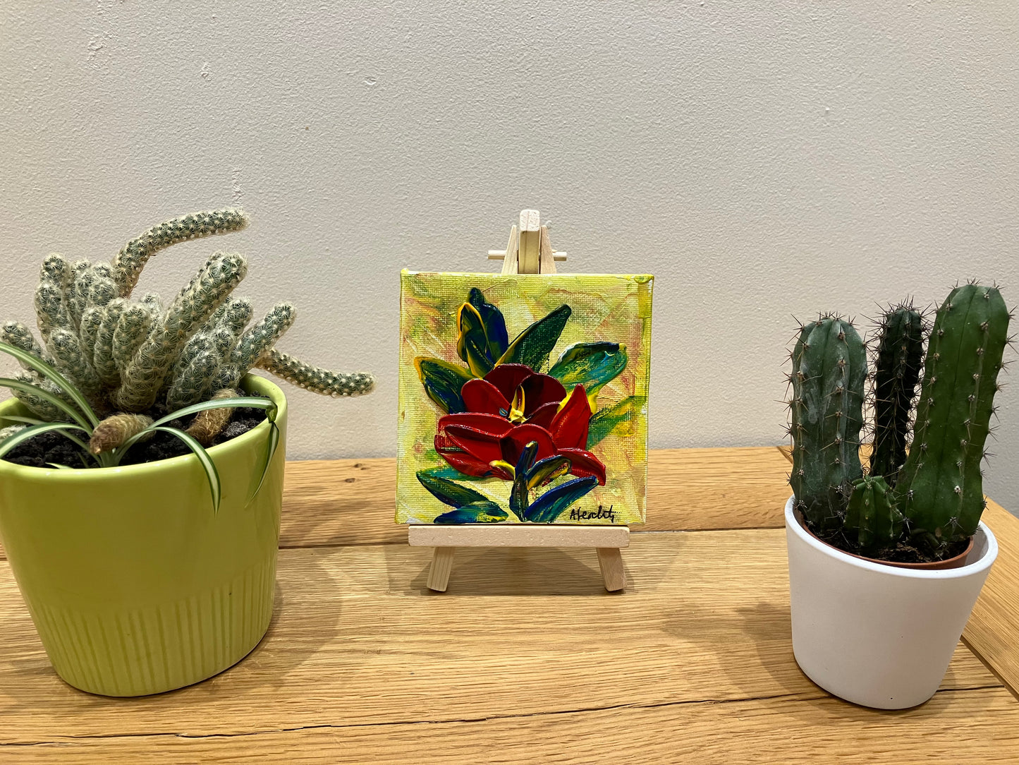 10 x 10 cm Roses painting with Easel