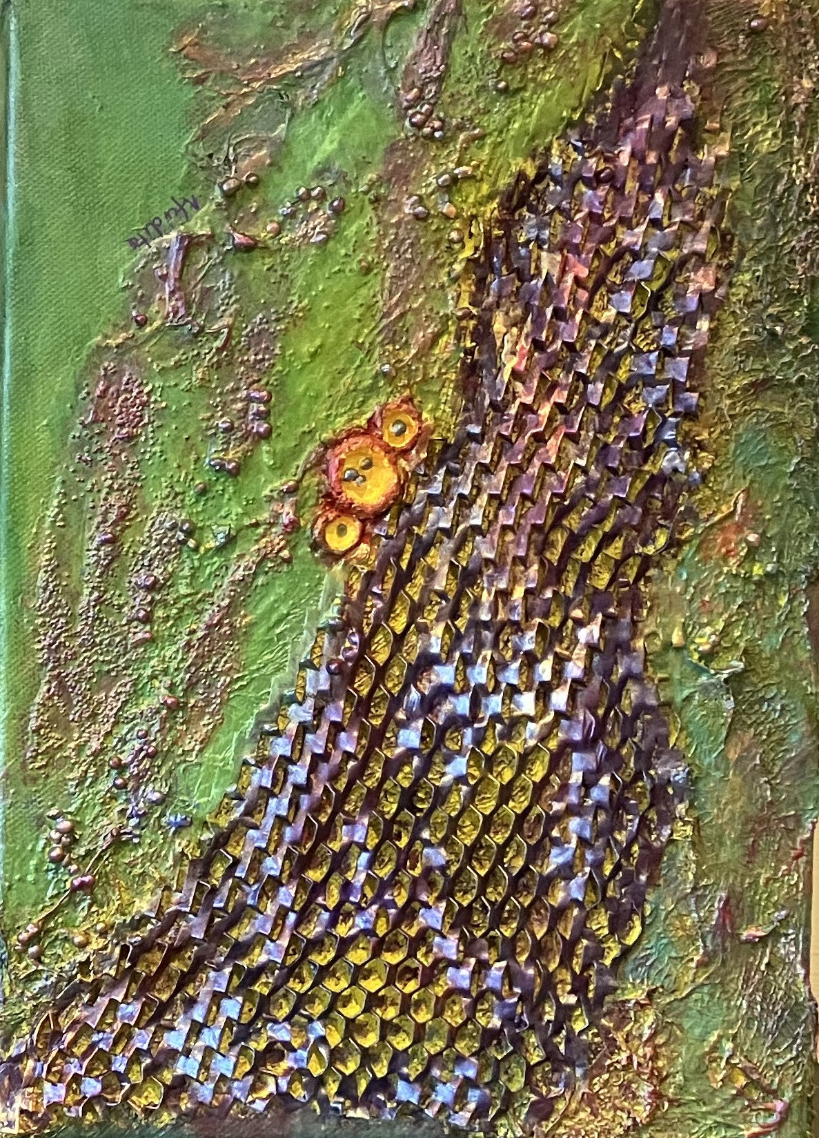 Emerald Sonata: Orchestrated Patterns - Textured art on canvas, 3D wall art