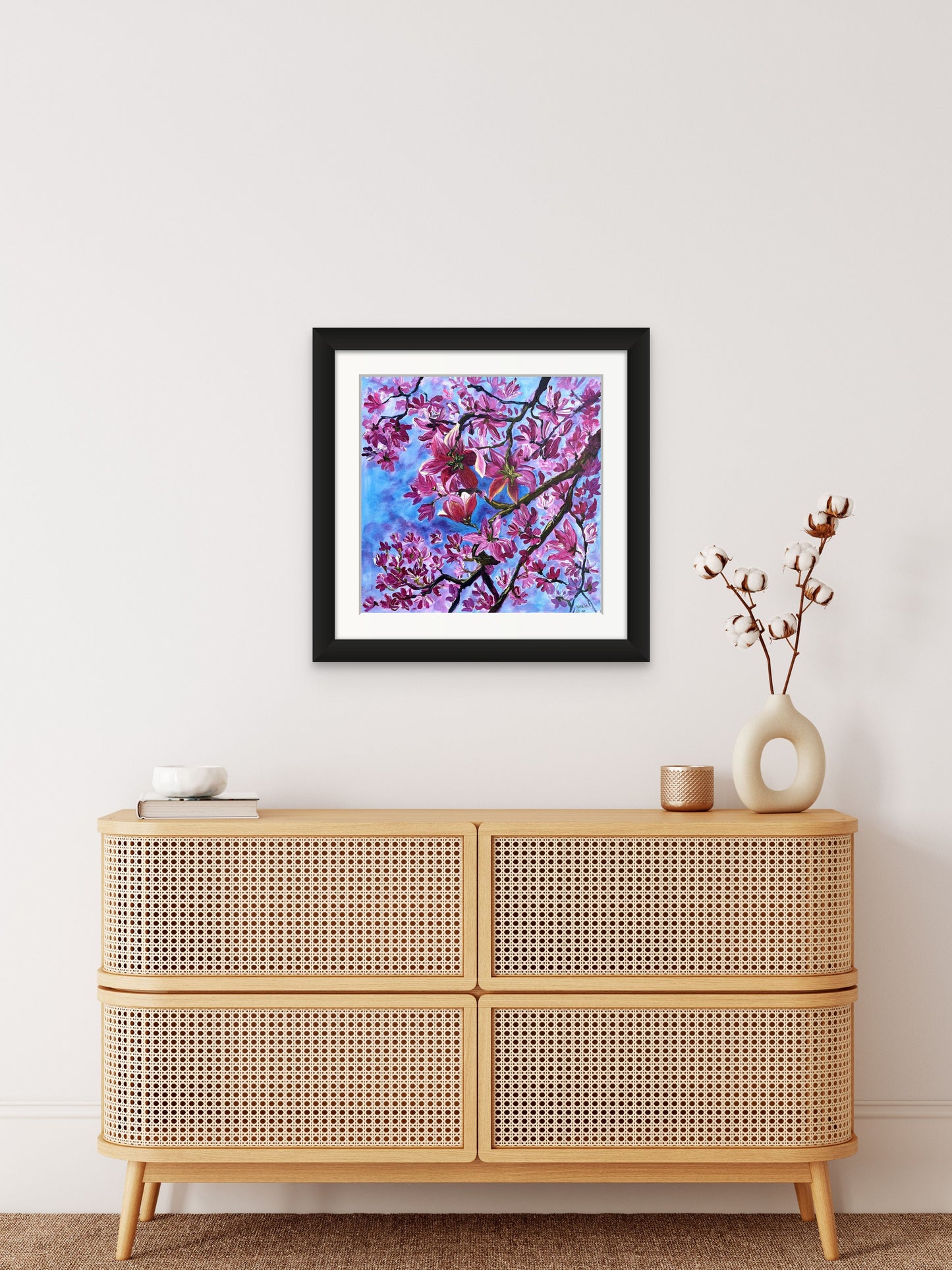 Spring Breeze Art Print of Magnolia Flower in Bloom