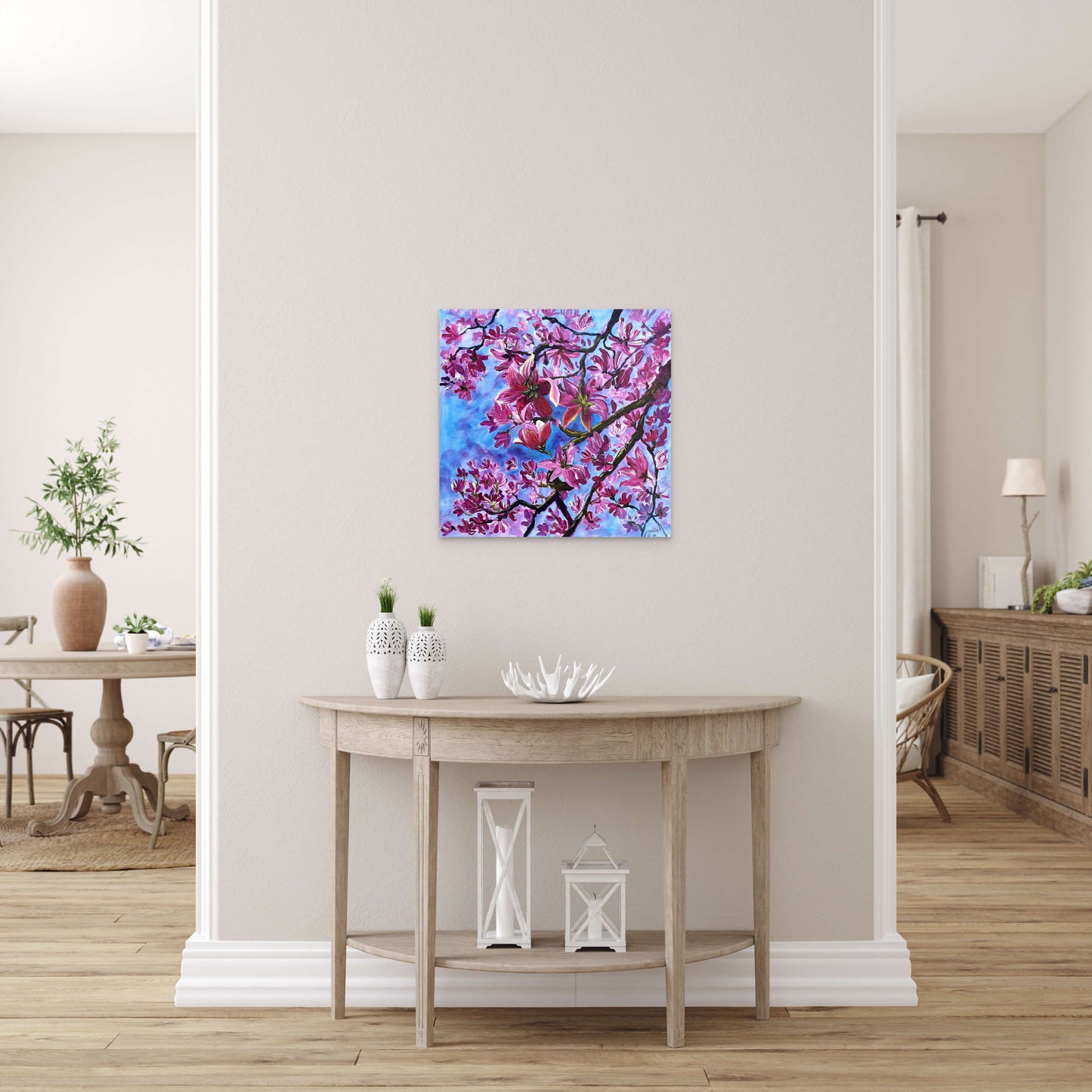 Spring Breeze Art Print of Magnolia Flower in Bloom