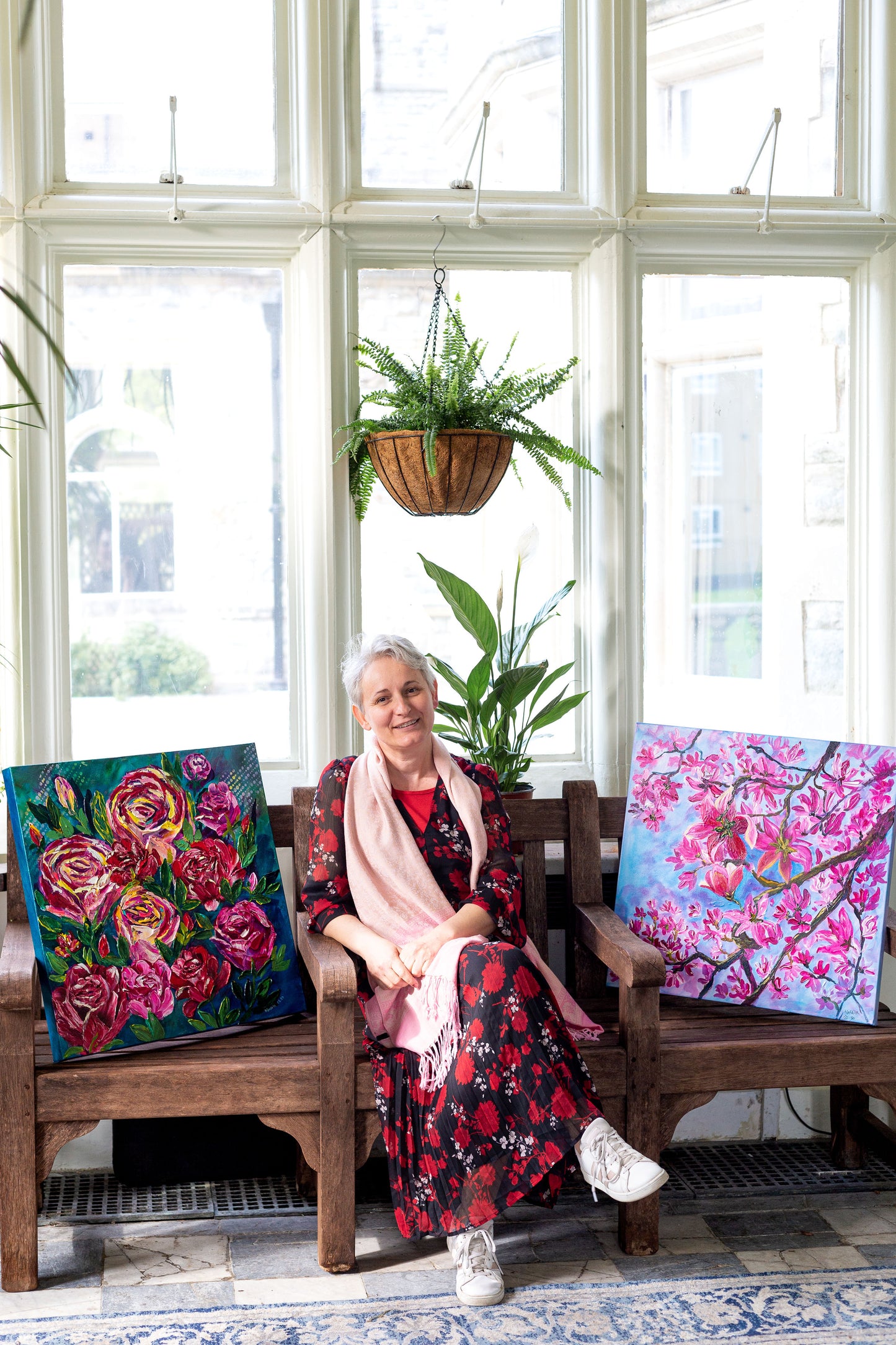 Spring Breeze - Original Magnolia Acrylic Painting on Canvas