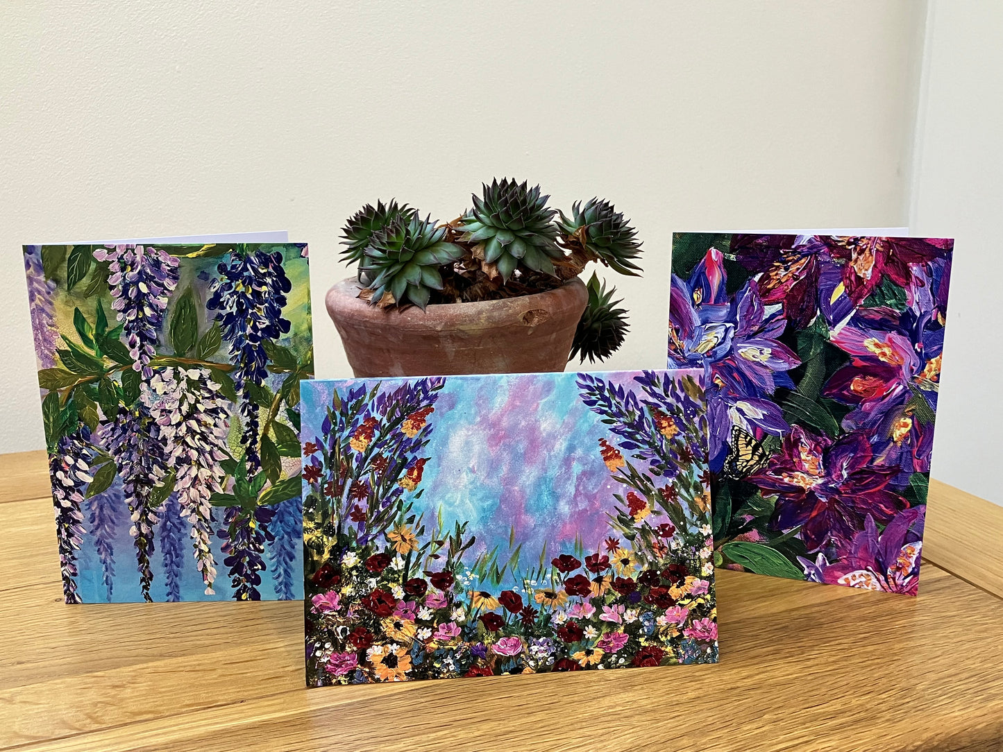 Purple Symphony Greeting Card with White Envelope