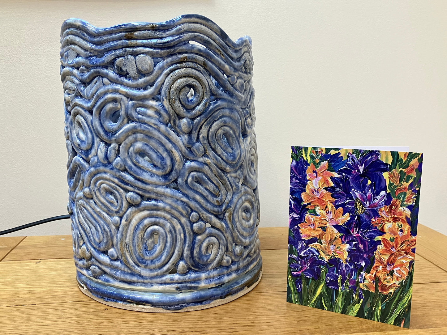 'Dancing in the Breeze' A Gladioli Greeting Card with White Envelope