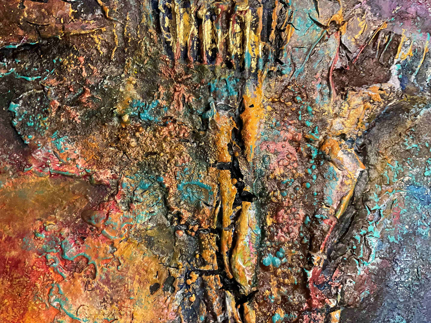 abstract mixed media on canvas powertex
