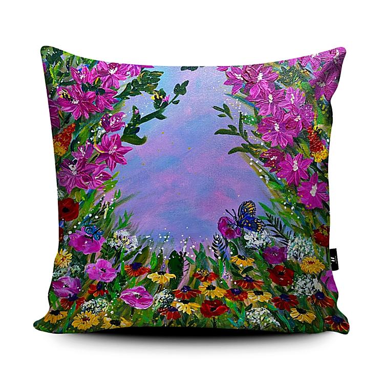 Pink Delight Vegan-Suede Cushions (Flower Chair / Sofa Cushion)