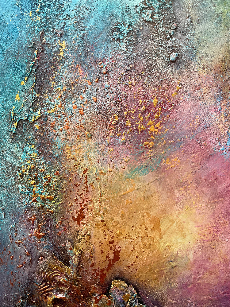 powertex textures mixed media art by aferditafazliu-drozd, bromley artists
