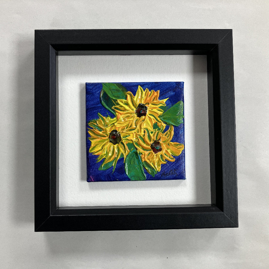 small sunflower canvas on easel perfect present for her, sister, mum, teacher