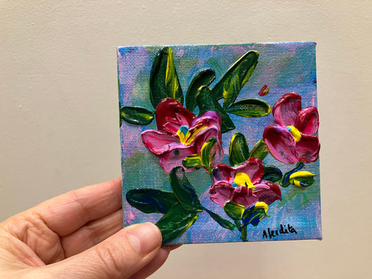 10 x 10 cm Roses painting with Easel