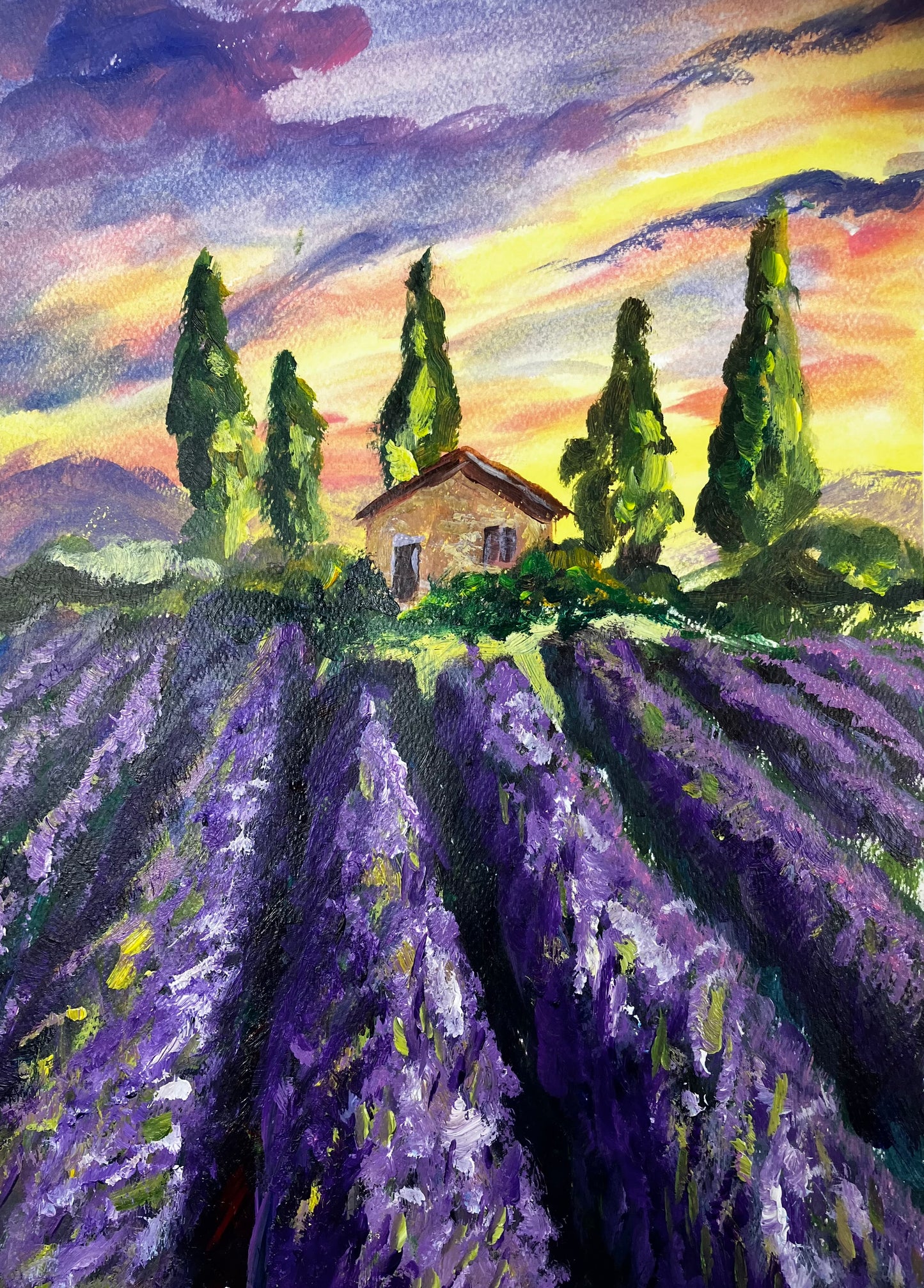 Sip & Paint Workshop – Lavender field- Wednesday, 13th of May 6-8.30 PM