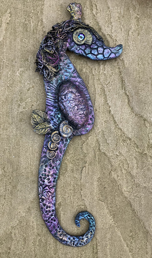 Seahorse powertex sculpting Relaxing and ,mindful art classes for children and adults in Bromley with Aferdita a Powertex tutor and professional artist, Little Painter Art classes for children 