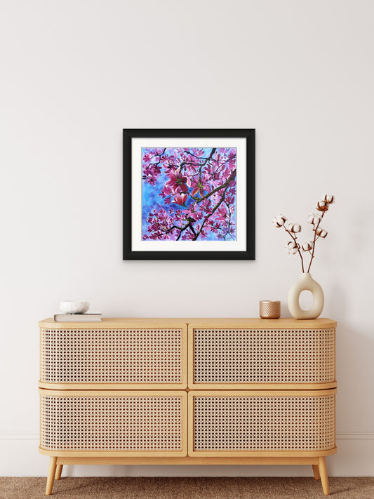 Spring Breeze Art Print of Magnolia Flower in Bloom