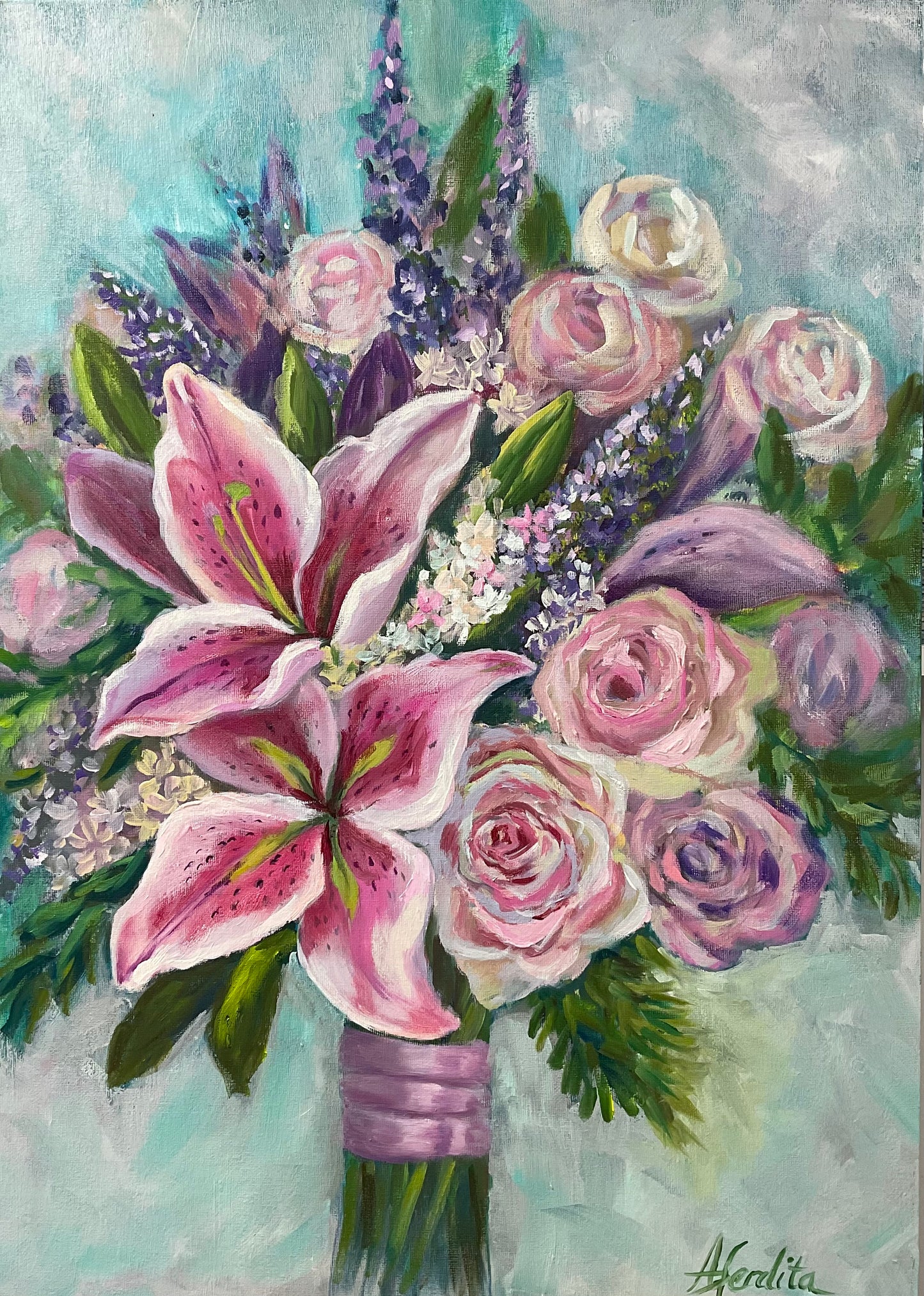 Bespoke Wedding Bouquet Painting — Custom Heirloom Artwork