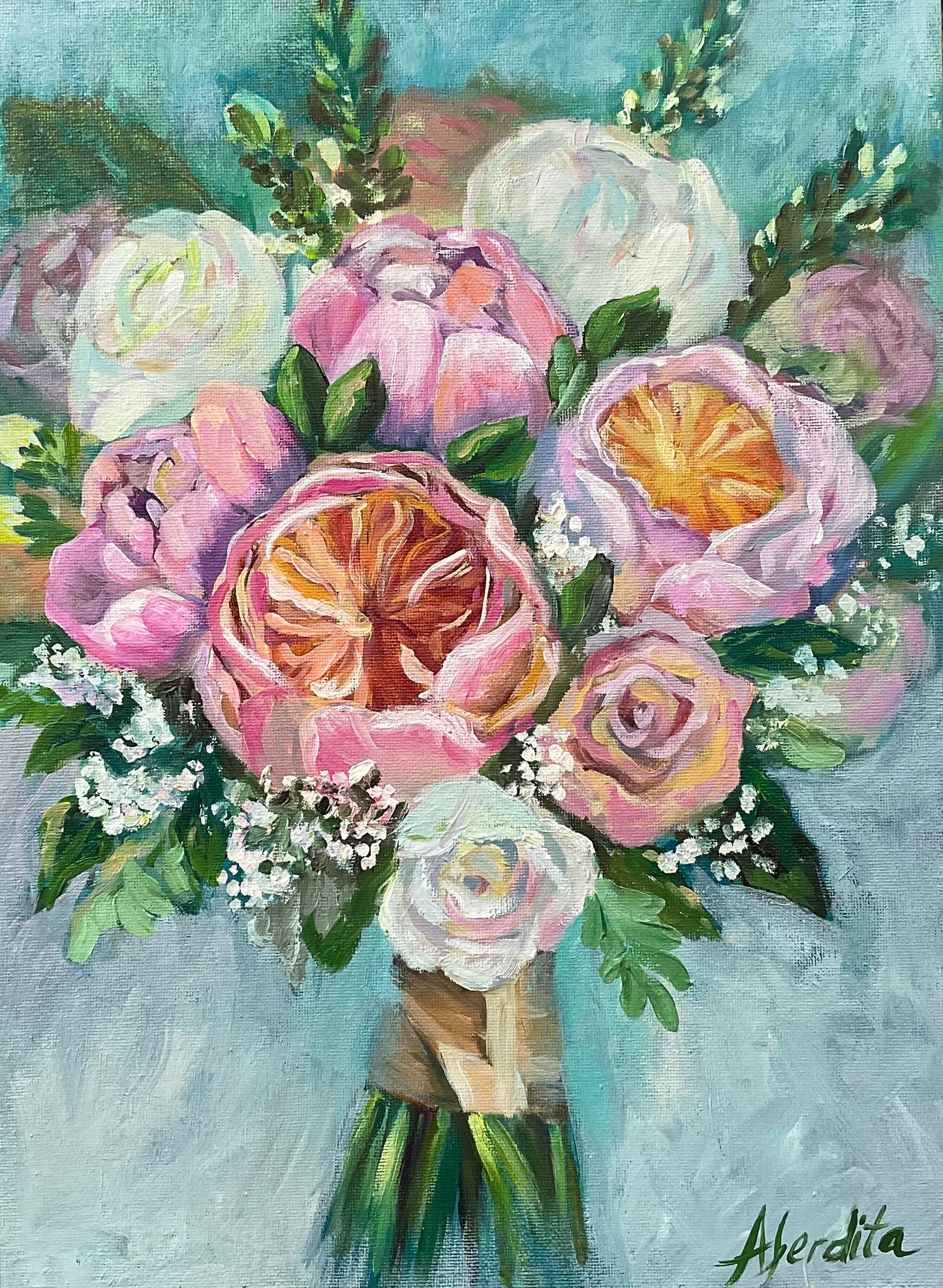 Bespoke Wedding Bouquet Painting — Custom Heirloom Artwork