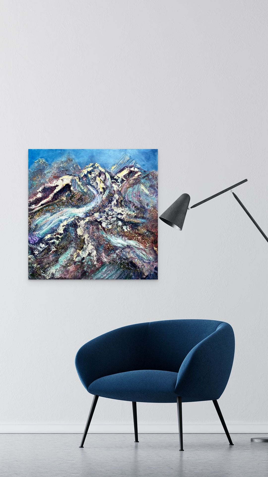 mixed media sculptural abstract depicting mountains by aferdita fazliu drozd, bromley artist