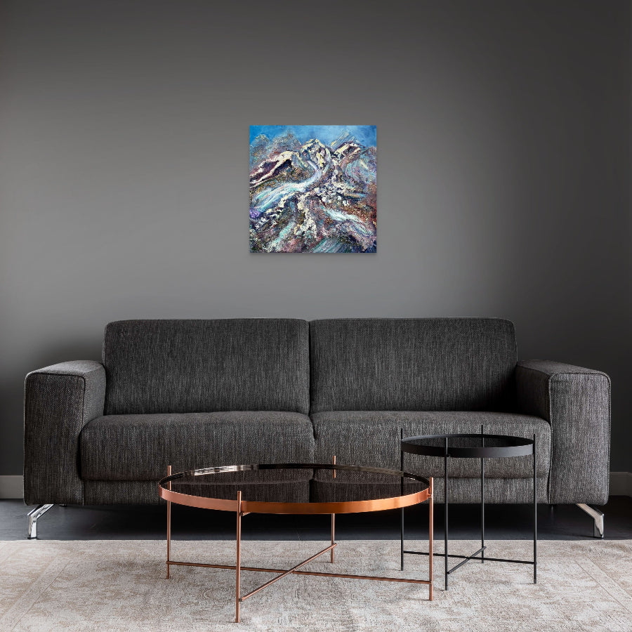 mixed media sculptural abstract depicting mountains by aferdita fazliu drozd, bromley artist