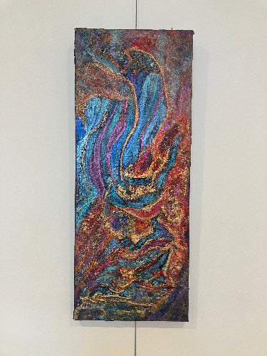 mixed media abstract artwork inspired by depth of the sea by aferdita fazliu drozd  Aferdita 