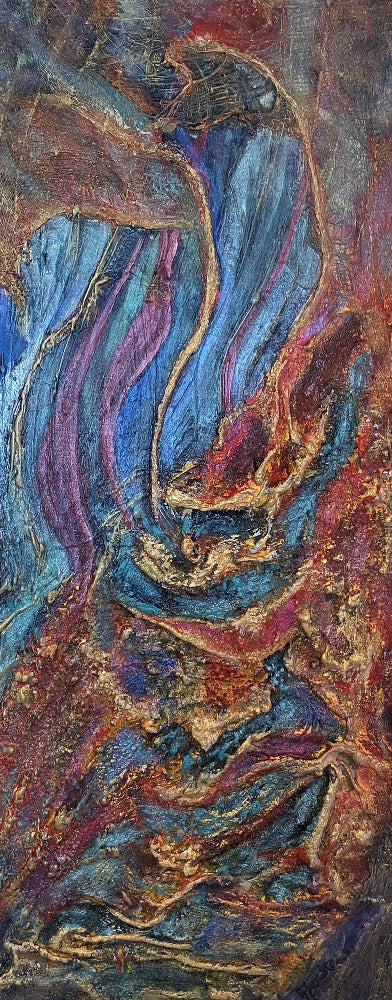 mixed media abstract artwork inspired by depth of the sea by aferdita fazliu drozd  Aferdita 