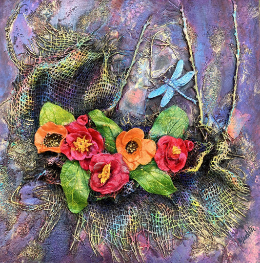 mixed media hand sculpted roses with powertex by aferdita 