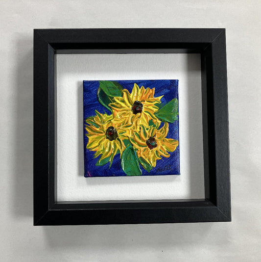small sunflower canvas on easel perfect present for her, sister, mum, teacher