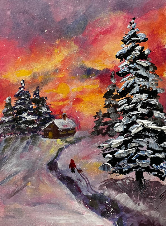 Sip & Paint Workshop – Winter Sunset Saturday, 5th December  from 7-9.30PM at Victory Social Club, Hayes